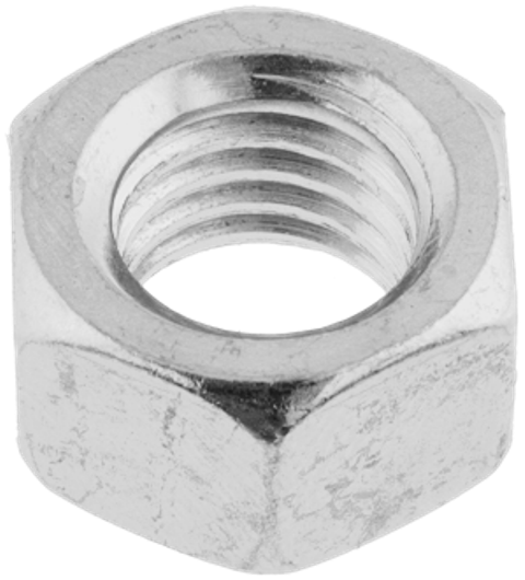 Brighton Best 1" x 8mm Coarse Thread Grade 2 Zinc Hex Nut - 100 Qty