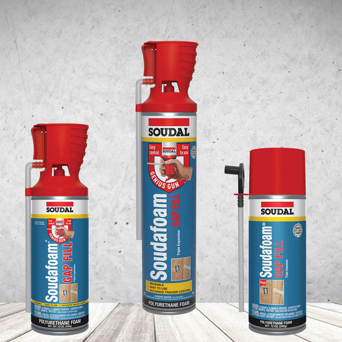 Soudal Soudafoam Gap Fill High Expansion 12oz Aerosol Can, Genius Gun - 12 Pcs