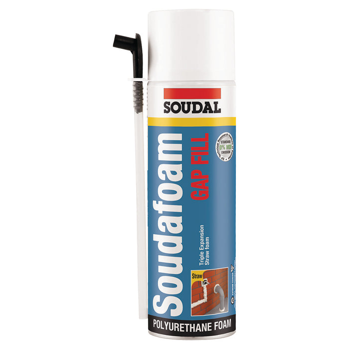 Soudal Soudafoam Gap Fill High Expansion 12oz Aerosol Can, Straw Foam - 12 Pcs