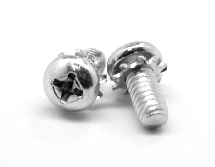 Kanebridge #1/4-20 x 1" Phillips Pan External Sems Fully Threaded Zinc And Bake Machine Screws - 200 Qty