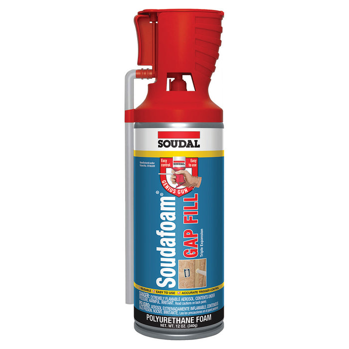 Soudal Soudafoam Gap Fill High Expansion 12oz Aerosol Can, Genius Gun - 12 Pcs