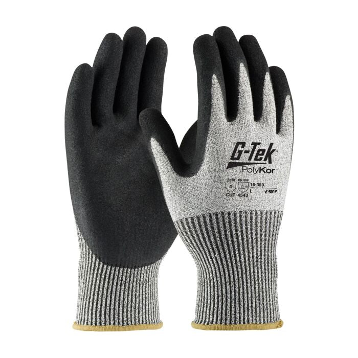 PIP G-Tek® Seamless Knit PolyKor Double-Dipped Nitrile Palm Coated A4 Cut-Resistant Gloves - S