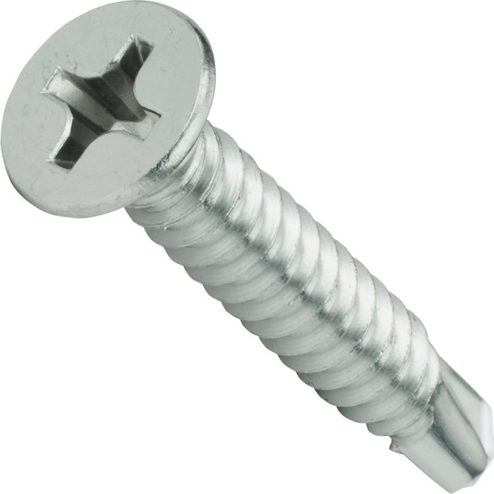 Kanebridge #12 x 3" Phillips Flat Head Zinc Plated Self Drilling Screws - 200 Qty