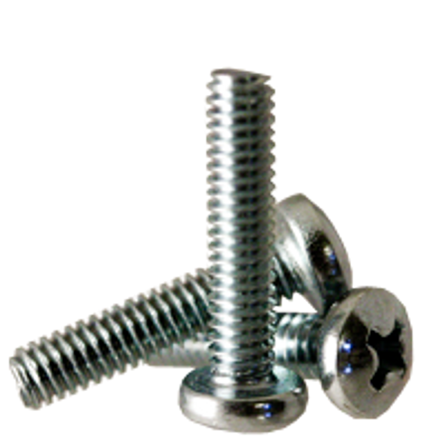 Kanebridge #6-32 x 1" Phillips Pan Head Fully Threaded Zinc Machine Screws - 200 Qty