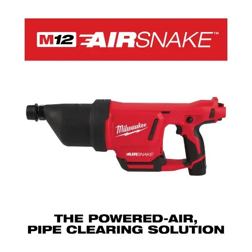 Milwaukee M12 Airsnake Drain Cleaning Air Gun Kit-B