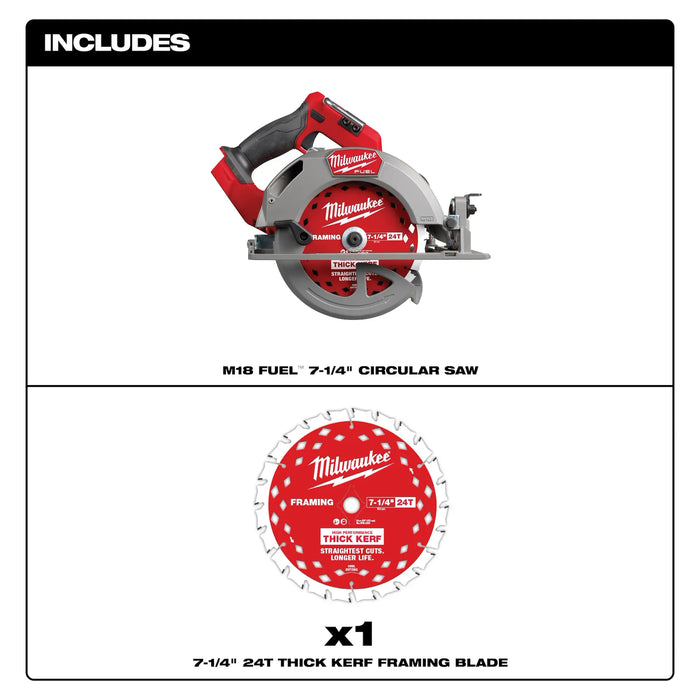 Milwaukee M18 FUEL™ 7-1/4" Circular Saw, (Tool Only)