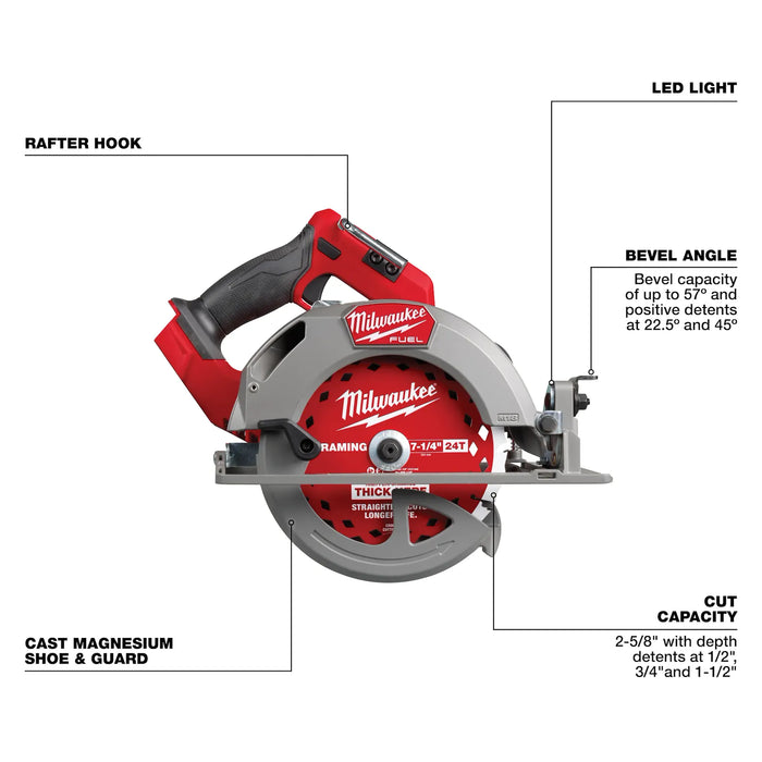 Milwaukee M18 FUEL™ 7-1/4" Circular Saw, (Tool Only)