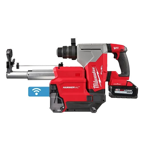 Milwaukee M18 Fuel 1-1/8" SDS Plus Rotary Hammer with One-Key and Hammervac Dedicated Dust Extractor Kit