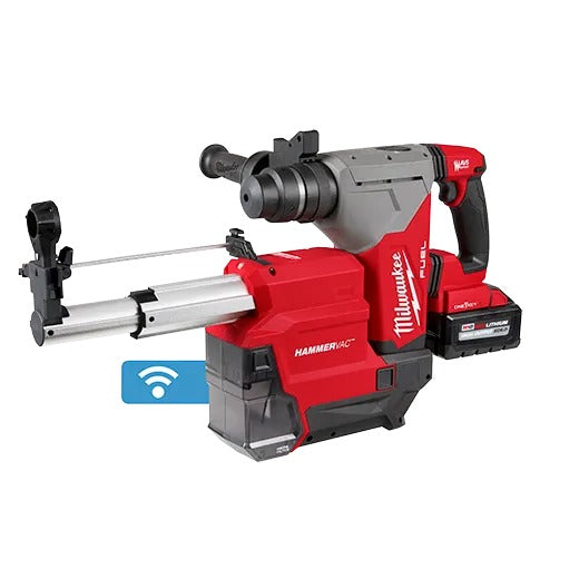 Milwaukee M18 Fuel 1-1/8" SDS Plus Rotary Hammer with One-Key and Hammervac Dedicated Dust Extractor Kit