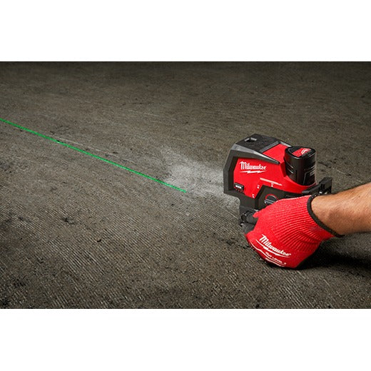 Milwaukee M12 Green Cross Line and Plumb Points Laser Kit