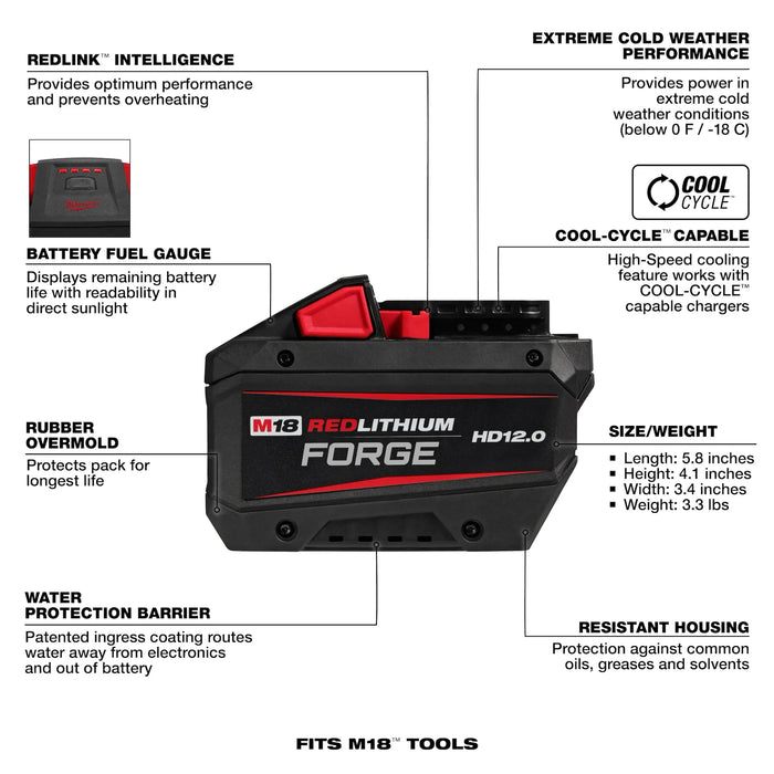 Milwaukee M18™ REDLITHIUM™ FORGE™ HD12.0 Battery Pack