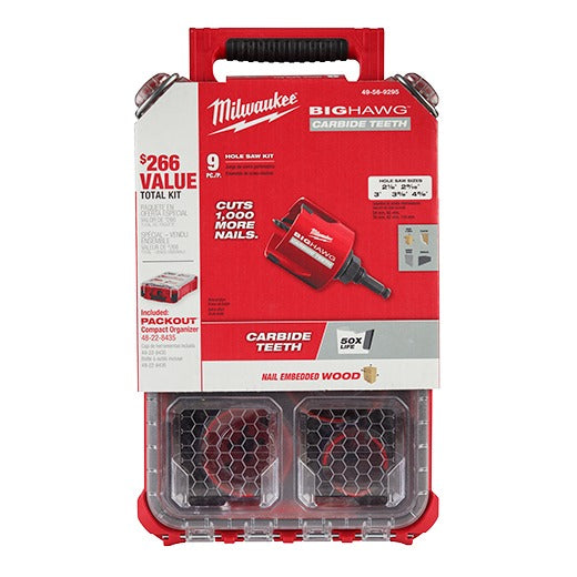 Milwaukee Big Hawg With Carbide Teeth Packout Kit 9 Pc