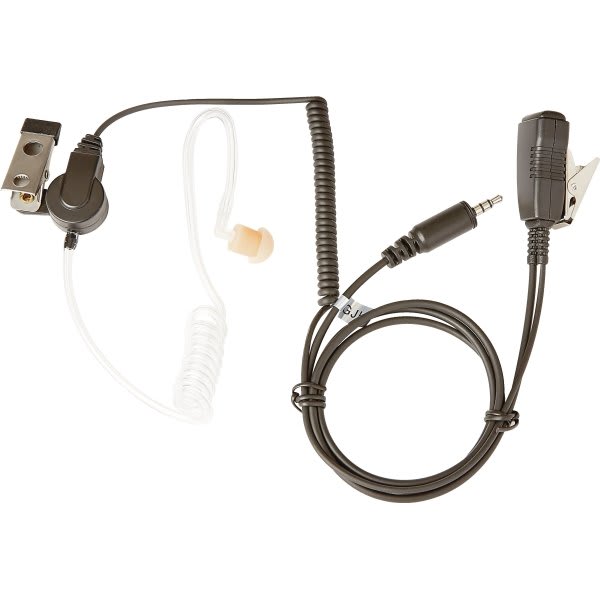 Kenewood Surveillance-Style Earbud with Clip Microphone - Single Pin