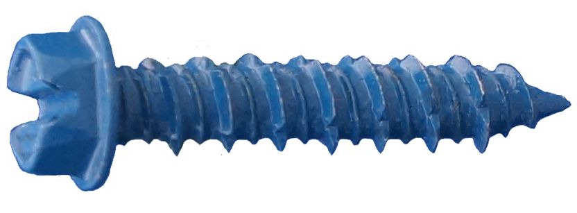 Dagger-Con™ 3/16" x 1-1/4" Hex Washer Head Concrete Screws, Sharp Point, Blue Dagger-Guard Coating - 4000 Qty