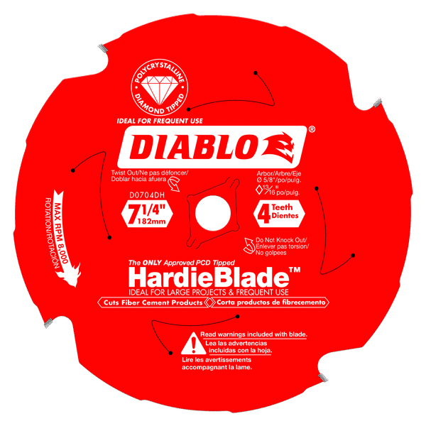 Diablo 7-1/4" x 4-T HardieBlade Saw Blade for Fiber Cement