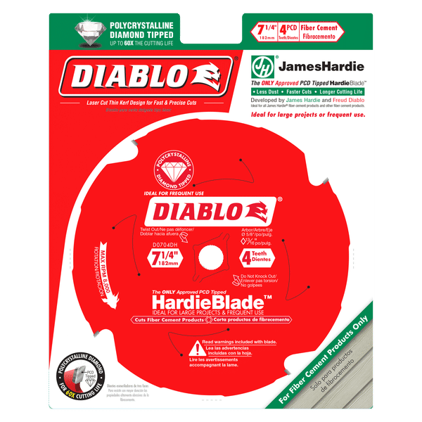 Diablo 7-1/4" x 4-T HardieBlade Saw Blade for Fiber Cement