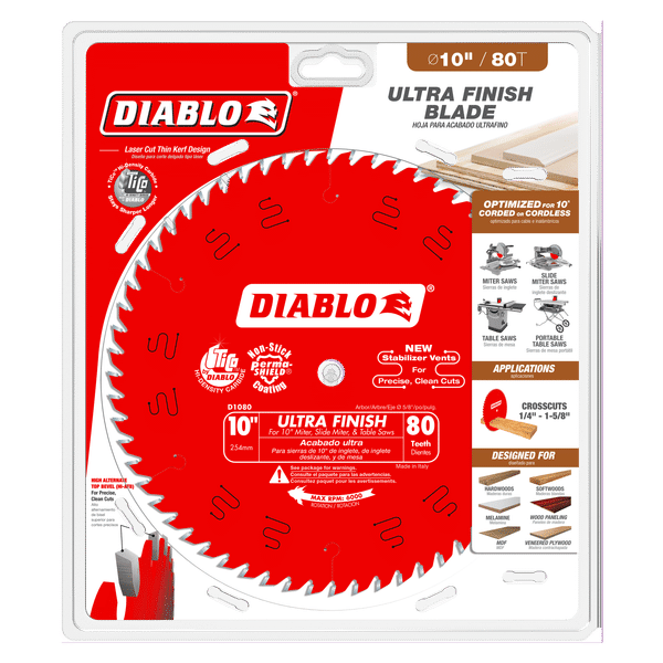 Diablo 10" x 80-Teeth Ultra Finish Saw Blade for Wood