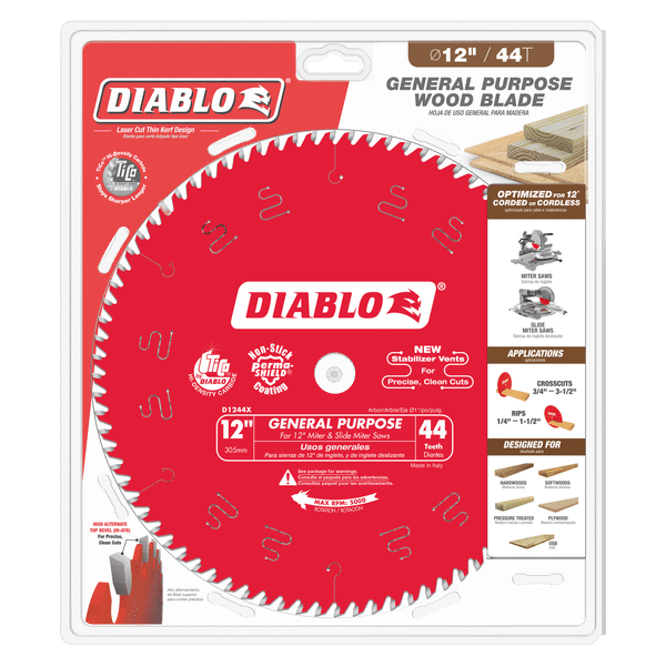 Diablo 12" x 44-Teeth General Purpose Saw Blade for Wood