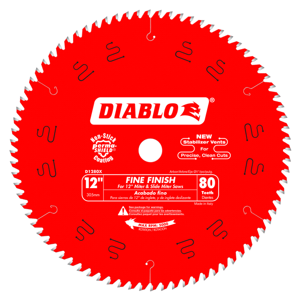 Diablo 12" x 80-Teeth Fine Finish Saw Blade for Wood