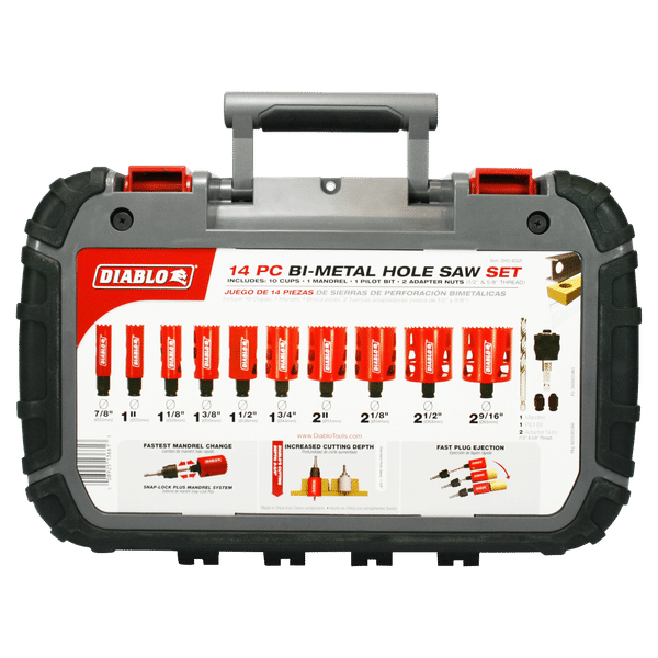 Diablo General Purpose Bi-Metal Hole Saw Set - 14 Pcs