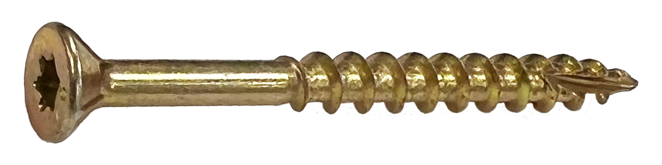 Daggerz™ 9" x 2-1/2" Star Flat Head Nibs Type 17 Coarse Wood Screws, Yellow Zinc - 2500 Qty