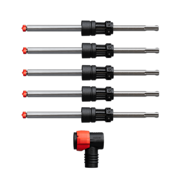 Diablo AMPED Rebar Demon 1/2" x 10" SDS-Plus 4-Cutter Full Carbide Head Dust Extraction Hammer Drill Bit - 5/Pack