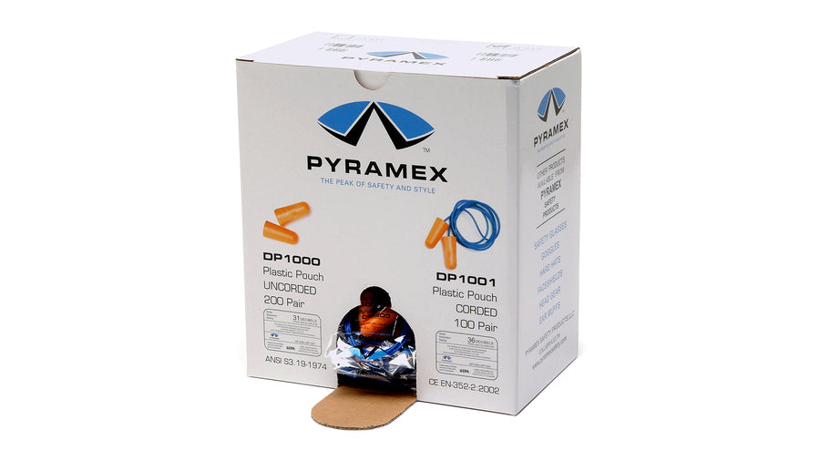 Pyramex 31 dB NRR Corded Disposable Earplug, (Plug-Samples)