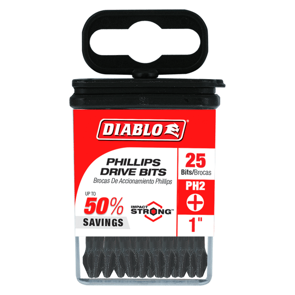 Diablo 1" #2 Phillips Drive Bit - 25/Pack