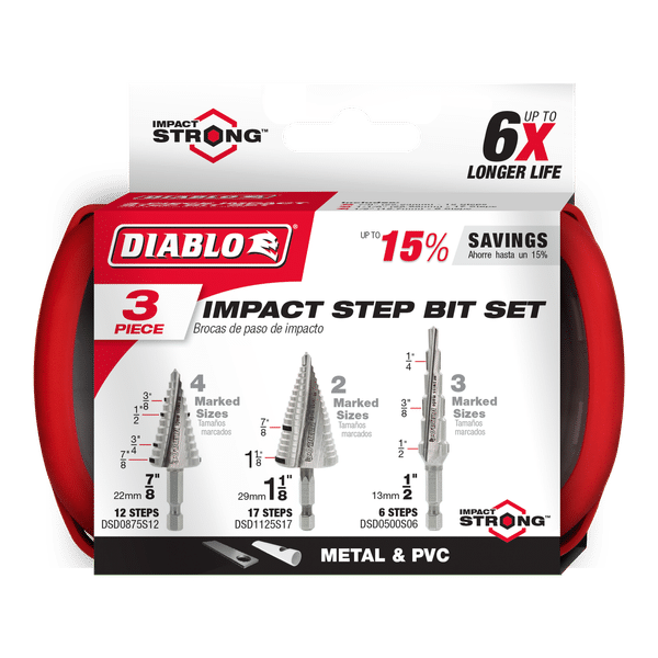 Diablo Impact Strong Step Drill Bit Set - 3 Pcs