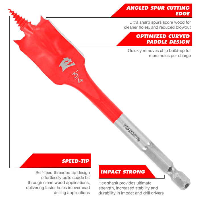 Diablo SPEEDemon Spade Bit Set for Wood - 9 Pcs