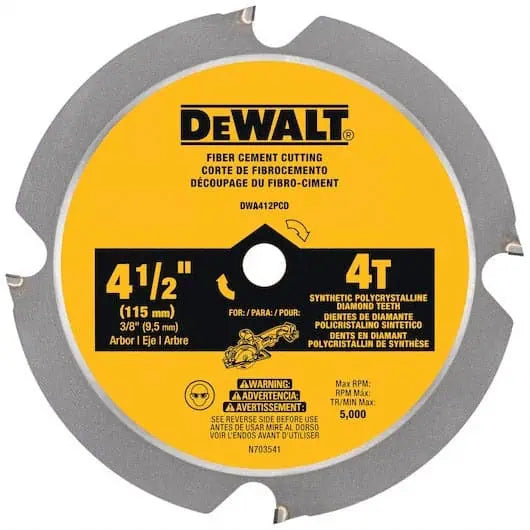 DeWalt 4-1/2" 4-T Fiber Cement Cutting Circular Saw Blade