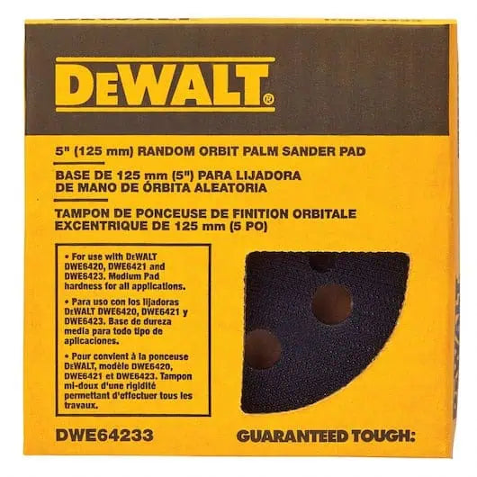 DeWalt 5" Eight Hole Hook and Loop Pad - Medium