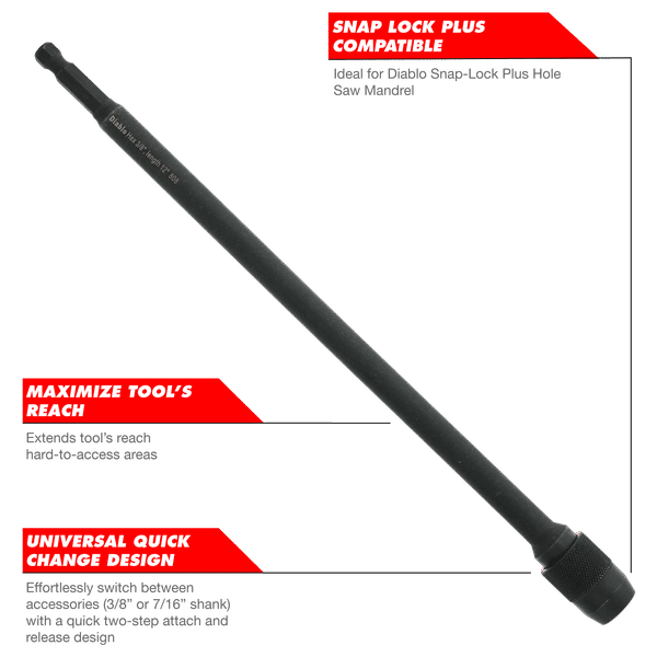 Diablo 1/4" x 6" Universal Extension for Drills