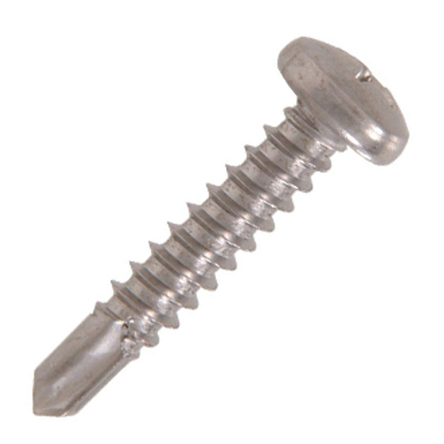 Elco #10-16 x 3/4" Dril-Flex Structural Self-Drilling Screws, #2 Phillips Pan Head, #2 Point, Alloy Steel, Silver Stalgard Coating