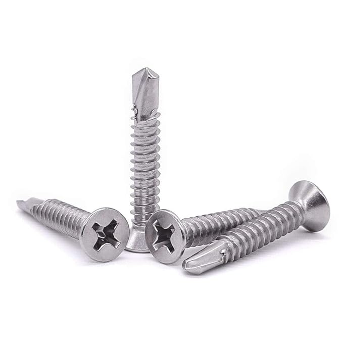 Muro # 8 X 1-1/4" Fine Thread Self Drilling Screw, Flat Head, Square Drive, Drill Point Tip, Bright Zinc - 3600 Pcs