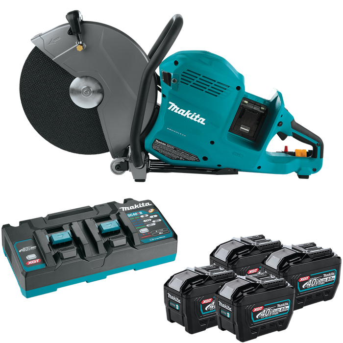 Makita (80V Max) XGT® Brushless 14" Power Cutter Kit with 4 Batteries, AFT® and Electric Brake, 8.0Ah