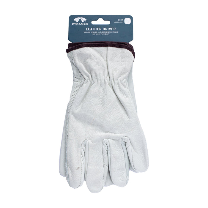 Pyramex Value Grain Cowhide Leather Keystone Thumb Driver Gloves - Hangtag - XL