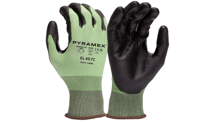 Pyramex 18 Gauge HPPE Polyurethane Coated A4 Cut Resistant Gloves - M