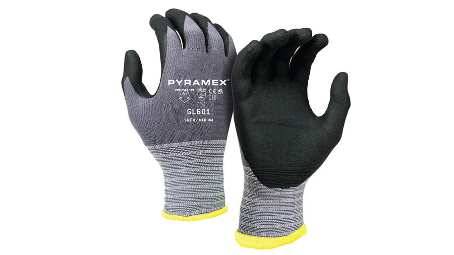 Pyramex 15 Gauge Micro-Foam Nitrile Coated Saftey Gloves - 3X