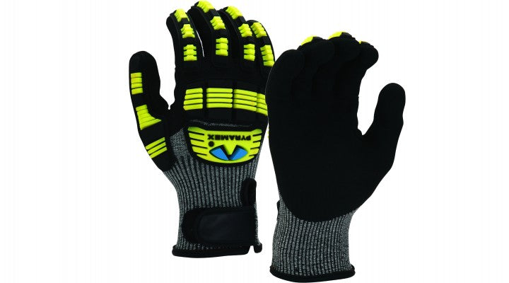 Pyramex Nitrile Sandy A6 Cut Level Hook and Loop Impact Gloves - 3XL