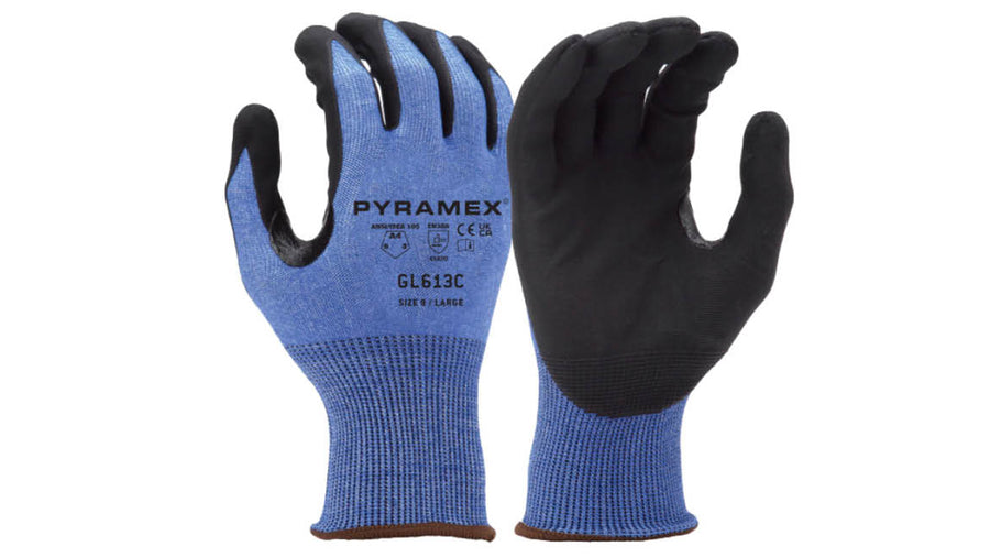 Pyramex 18 Gauge Micro-Foam Nitrile A4 Cut Touchscreen Saftey Gloves - XS