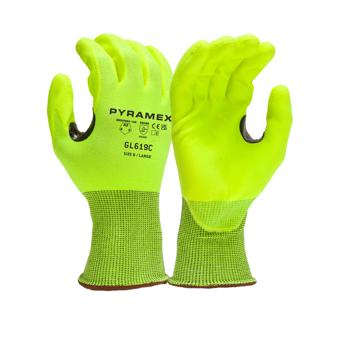 Pyramex 18 Gauge Micro Foam Nitrile Coated HPPE A2 Cut Resistant Gloves - L