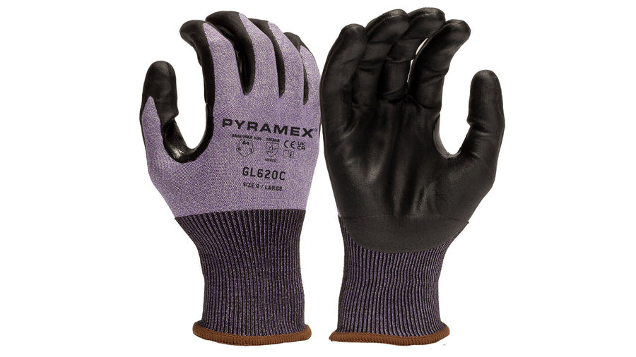 Pyramex 18 Gauge Micro Foam Nitrile Coated HPPE A4 Cut Resistant Gloves - L