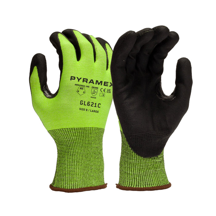 Pyramex 18 Gauge Micro Foam Nitrile Coated HPPE A5 Cut Resistant Gloves - M