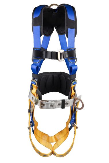 Werner LITEFIT™ Plus Concrete Construction Harness with Back and Hip D-Rings, Tongue Buckle Legs