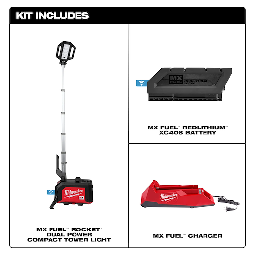 Milwaukee MX FUEL™ ROCKET™ 20" Dual Power Compact Tower Light