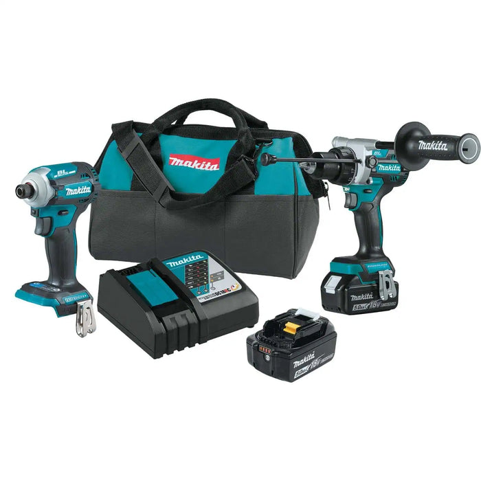 Makita 18V LXT® Lithium-Ion Cordless Combo Kit, 5.0Ah - 2 Pcs