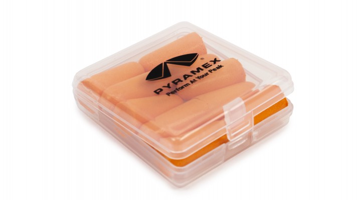 Pyramex Disposable Uncorded Earplugs with Case - Orange