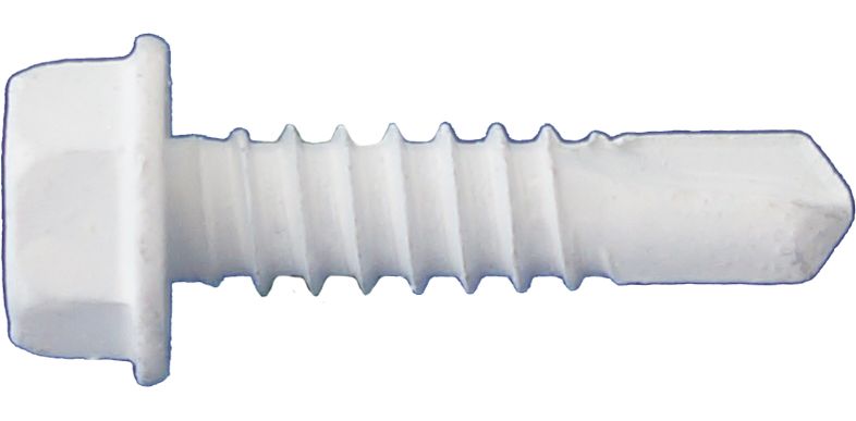 Daggerz™ 14" x 3" Hex Washer Head Self Drill Screws, #3 Point, White Dagger-Guard Coating - 1000 Qty