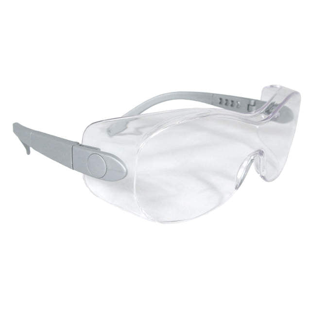 Radians Sheath™ OTG  Silver Frame Safety Eyewear, Clear Lens